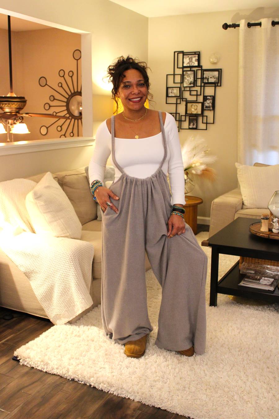 Cozy Queen Wide Leg Suspender Pants