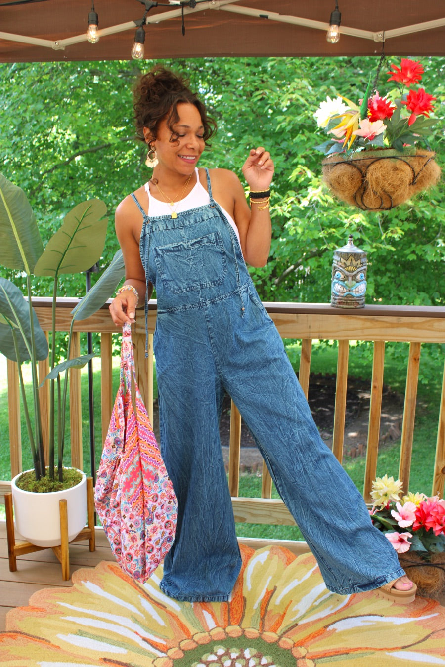 True Love Denim Flare Overalls