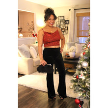 Load image into Gallery viewer, Valerie Glitter Metallic Crop Top
