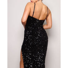 Load image into Gallery viewer, Adeline Sequin Velvet Midi Dress
