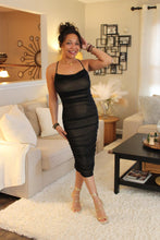 Load image into Gallery viewer, Black Ruched Dress
