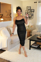 Load image into Gallery viewer, Black Ruched Dress
