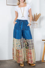 Load image into Gallery viewer, Bohemian Charm Tiered Patchwork Denim Pants
