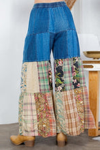 Load image into Gallery viewer, Bohemian Charm Tiered Patchwork Denim Pants
