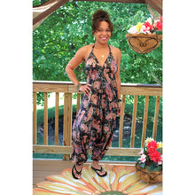 Load image into Gallery viewer, Midnight Silk Meadows Harem Jumpsuit
