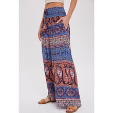 Load image into Gallery viewer, Boho Smocked Wide Leg Pants
