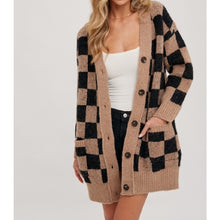 Load image into Gallery viewer, Taupe Checkered Cardigan
