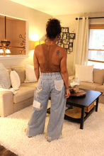 Load image into Gallery viewer, POL Crochet Patches Denim Pants
