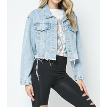 Load image into Gallery viewer, Beginners Luck Cropped Denim Jacket
