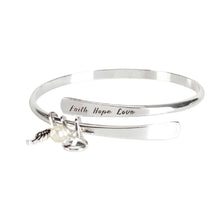 Load image into Gallery viewer, Faith, Hope, &amp; Cross Bangle  Bracelet
