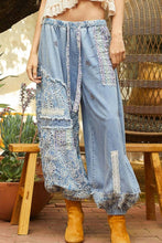 Load image into Gallery viewer, POL Floral Ocean Patchwork Twill Pants
