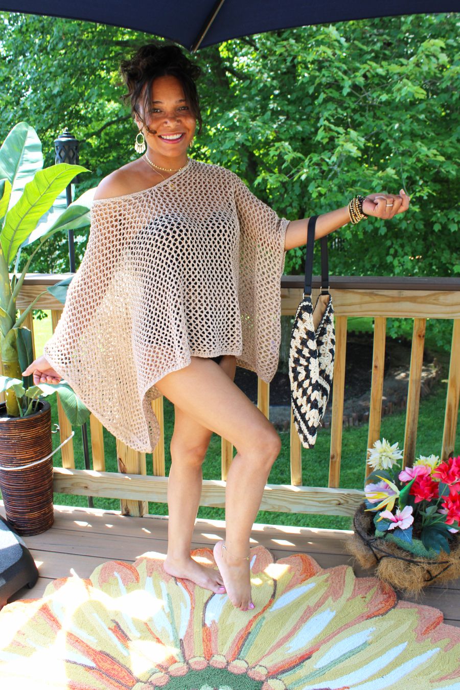 Golden Sands Fishnet Poncho