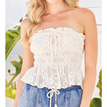 Load image into Gallery viewer, Lace Tie Front Tube Top
