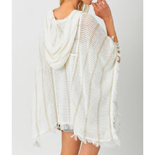 Load image into Gallery viewer, Lace Up Neck Hoodie Poncho
