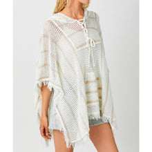 Load image into Gallery viewer, Lace Up Neck Hoodie Poncho
