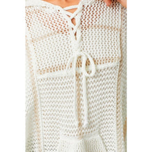 Load image into Gallery viewer, Lace Up Neck Hoodie Poncho
