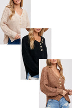 Load image into Gallery viewer, Layla Henley Sweater Top
