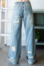 Load image into Gallery viewer, O&amp;H Love Letter Patched Denim Jeans
