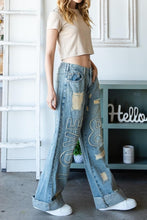 Load image into Gallery viewer, O&amp;H Love Letter Patched Denim Jeans
