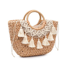 Load image into Gallery viewer, Ocean Tassel Straw Tote
