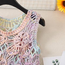 Load image into Gallery viewer, Pastel Rainbow Crochet Tank Top
