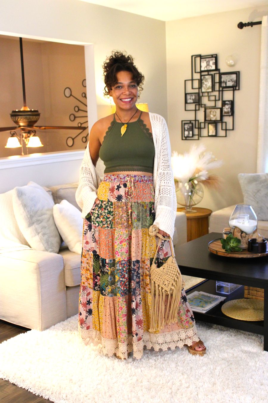 Patchwork My Heart Maxi Skirt