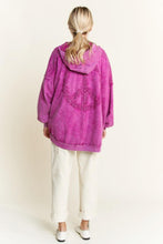 Load image into Gallery viewer, Peace Mineral Wash Hoodie Cardigan
