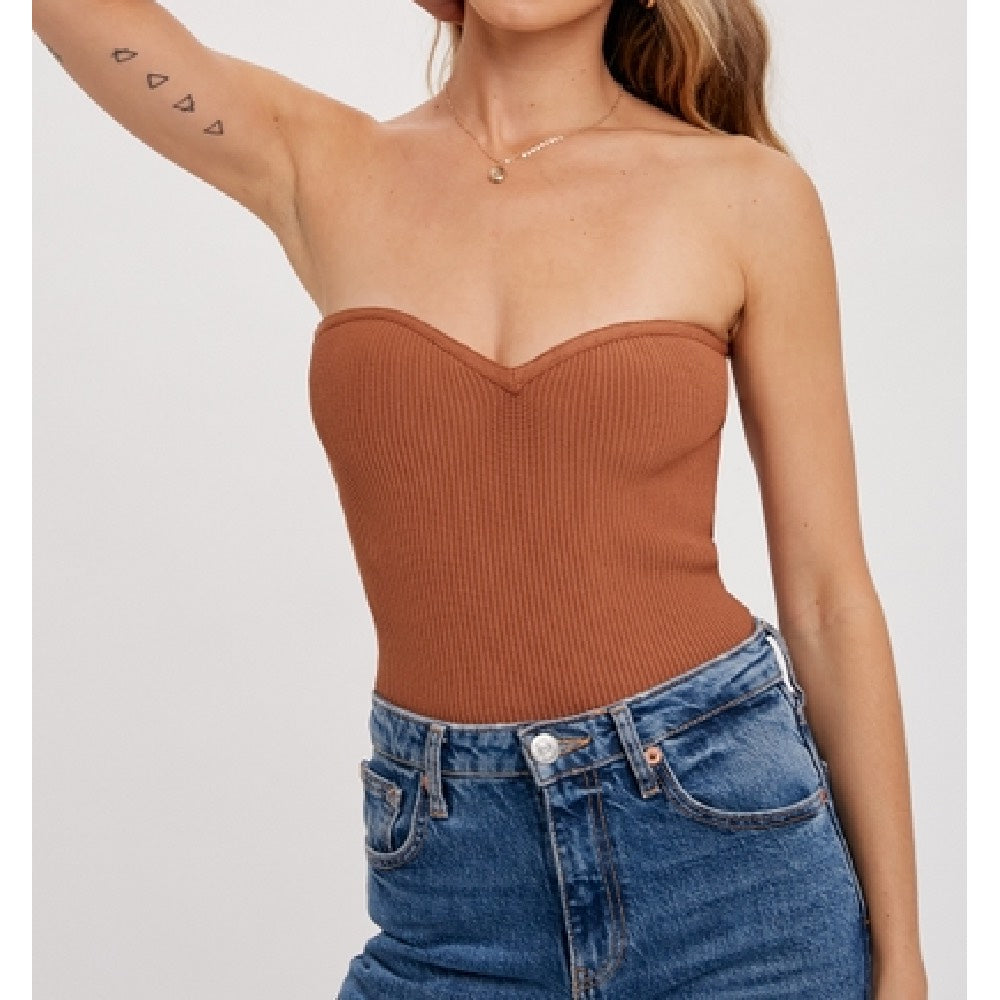 Ribbed Strapless Tube Top