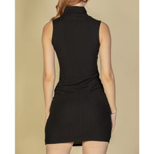 Load image into Gallery viewer, Ribbed Turtleneck Sleeveless Dress
