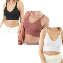 Load image into Gallery viewer, Ribbed V-Neck Bra Top
