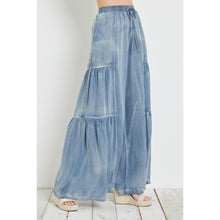 Load image into Gallery viewer, Tencel Ruffled Side Denim Wide Pants
