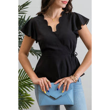 Load image into Gallery viewer, Shelby Scalloped Woven Top
