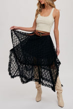 Load image into Gallery viewer, Southern Charm Lace Tiered Midi Skirt
