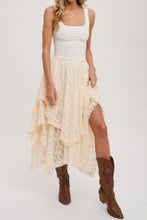 Load image into Gallery viewer, Southern Charm Lace Tiered Midi Skirt
