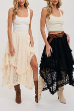 Load image into Gallery viewer, Southern Charm Lace Tiered Midi Skirt
