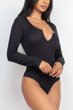 Load image into Gallery viewer, Split Neck Long Sleeve Bodysuit
