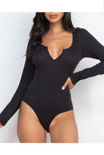 Load image into Gallery viewer, Split Neck Long Sleeve Bodysuit
