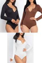 Load image into Gallery viewer, Split Neck Long Sleeve Bodysuit
