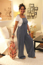 Load image into Gallery viewer, Tencel Tie Shoulder Soft Denim Jumpsuit
