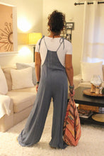 Load image into Gallery viewer, Tencel Tie Shoulder Soft Denim Jumpsuit
