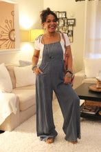 Load image into Gallery viewer, Tencel Tie Shoulder Soft Denim Jumpsuit
