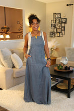 Load image into Gallery viewer, Tencel Tie Shoulder Soft Denim Maxi Dress
