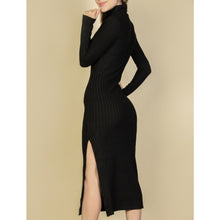 Load image into Gallery viewer, Turtleneck Side Slit Maxi Dress
