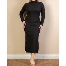 Load image into Gallery viewer, Turtleneck Side Slit Maxi Dress
