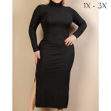 Load image into Gallery viewer, Turtleneck Side Slit Maxi Dress
