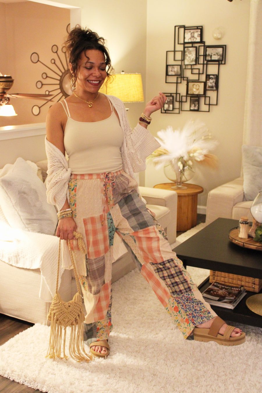 Unique Dream Straight Leg Patchwork Pants