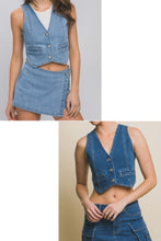 Load image into Gallery viewer, Untamed Denim Button Down Vest
