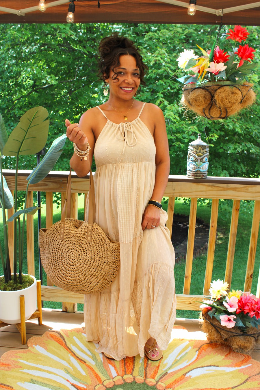 Whispers Of Venice Halter Maxi Dress