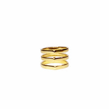 Load image into Gallery viewer, Gold single ring with three built in layers front view
