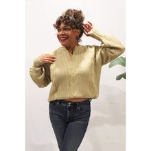 Load image into Gallery viewer, Beige Cable Knit Sweater
